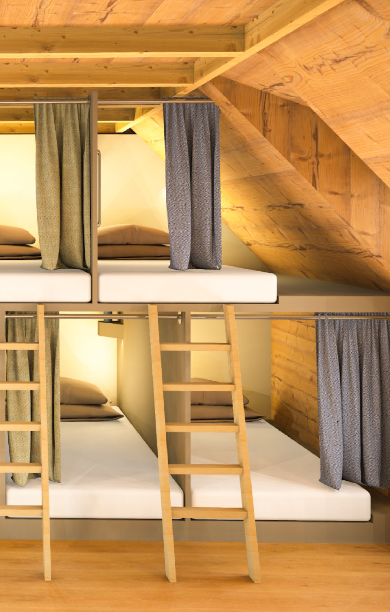 Zimmer Nummer 203 für 8 Personen mit 4 Stockbetten im zweiten Stock