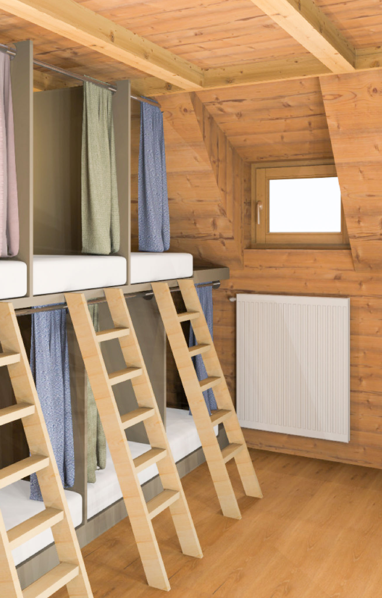 Zimmer Nummer 204 für 6 Personen mit Schlafkojen im zweiten Stock