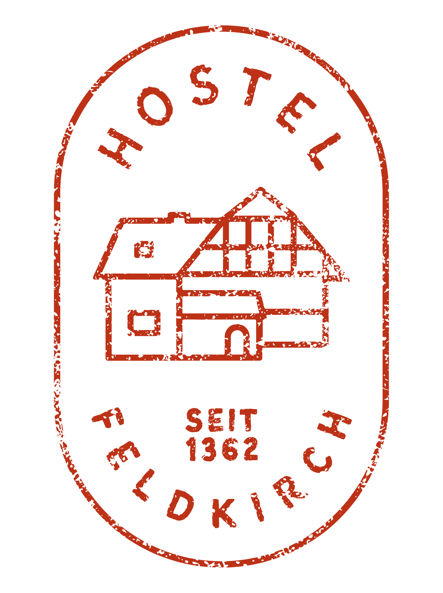 Logo des Hostels Feldkirch in rot - seit 1362