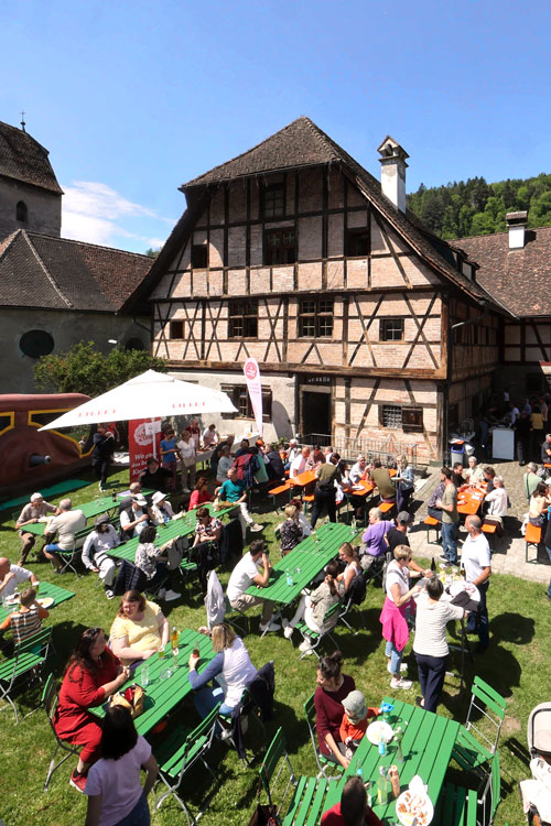 Ausblick vom Montforthaus Dach Richtung Schattenburg in Feldkirch