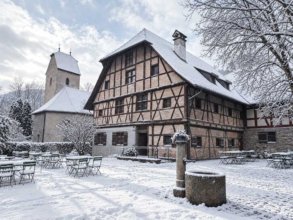 Ausblick vom Montforthaus Dach Richtung Schattenburg in Feldkirch